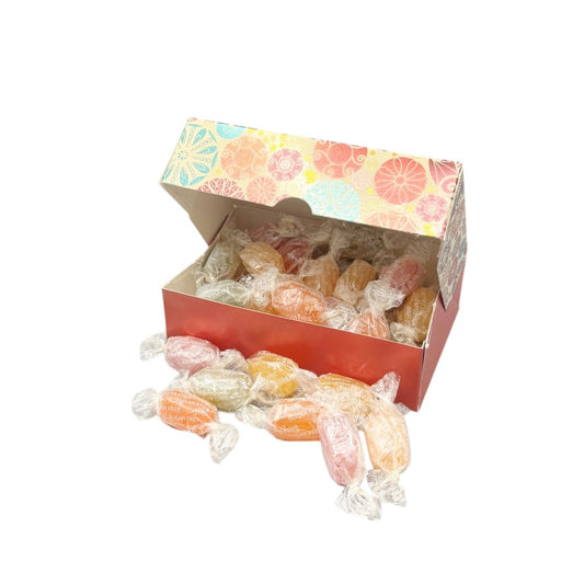 250g Rectangular Box Blossom Pattern of Sugar Free Fruit Drops