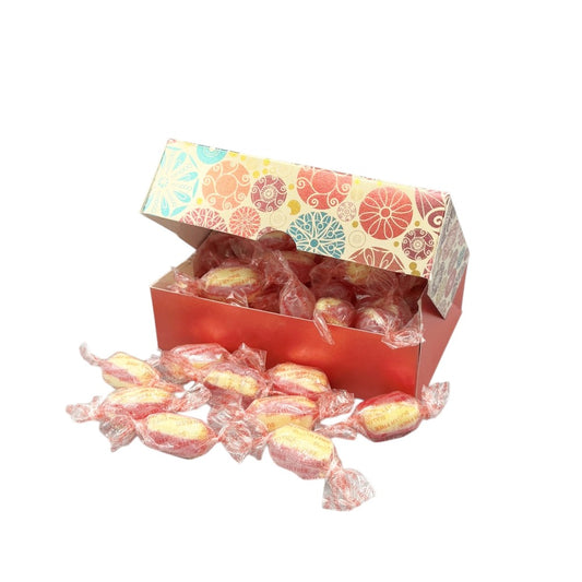 250g Rectangular Box Blossom Pattern of Sugar Free Rhubarb and Custard