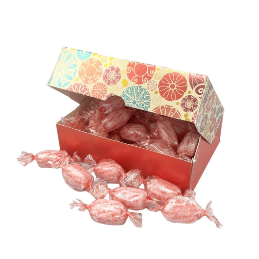 250g Rectangular Box Blossom Pattern of Sugar Free Strawberry Sherbets Sweets