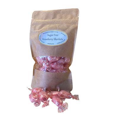 250g Pouch of Sugar Free Strawberry Sherbets Sweets