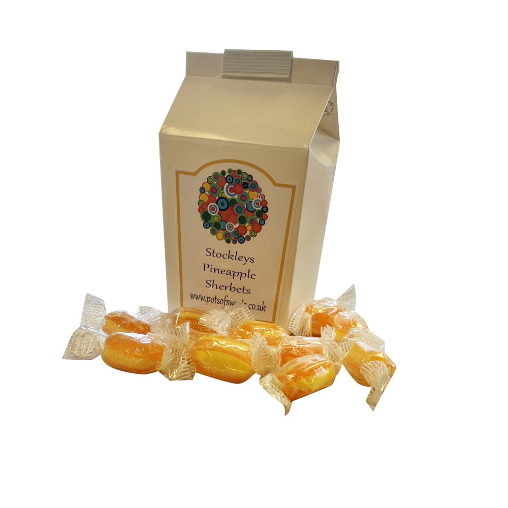 250g Carton of Individually Stockleys Wrapped Sherbet Pineapple Sweets